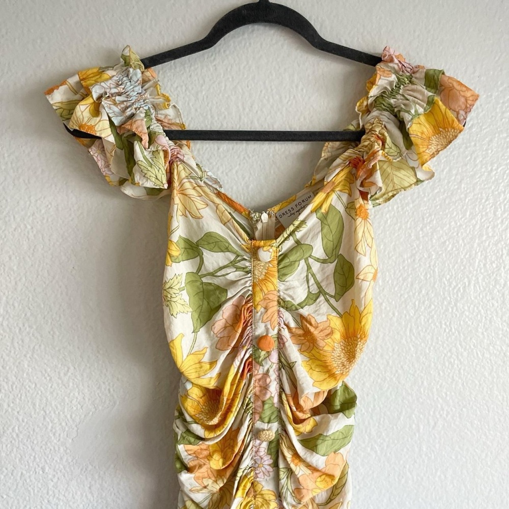 Floral Ruched Dress - Picture 2 of 5